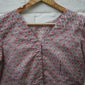 Buy Multicolor Block Print Cotton Sanganeri Stitched Blouse