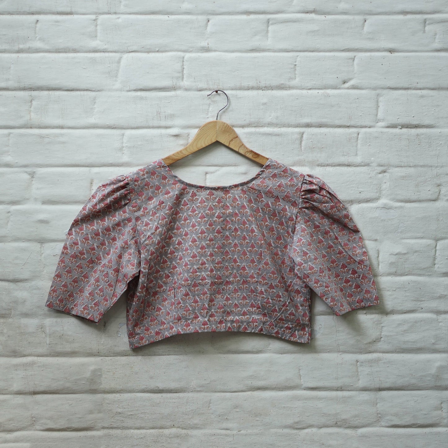 Buy Multicolor Block Print Cotton Sanganeri Stitched Blouse