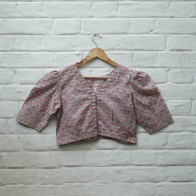 Buy Multicolor Block Print Cotton Sanganeri Stitched Blouse