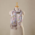 Block Print Cotton Sanganeri Stole with Tassels