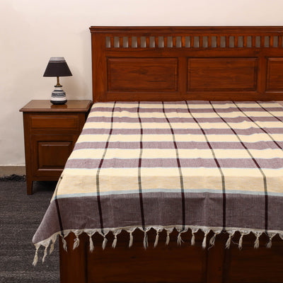 Multicolor - cotton single handloom bed cover (90 x 60 in)