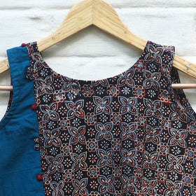 Multicolor Block Print Cotton Stitched Ajrakh Blouse 