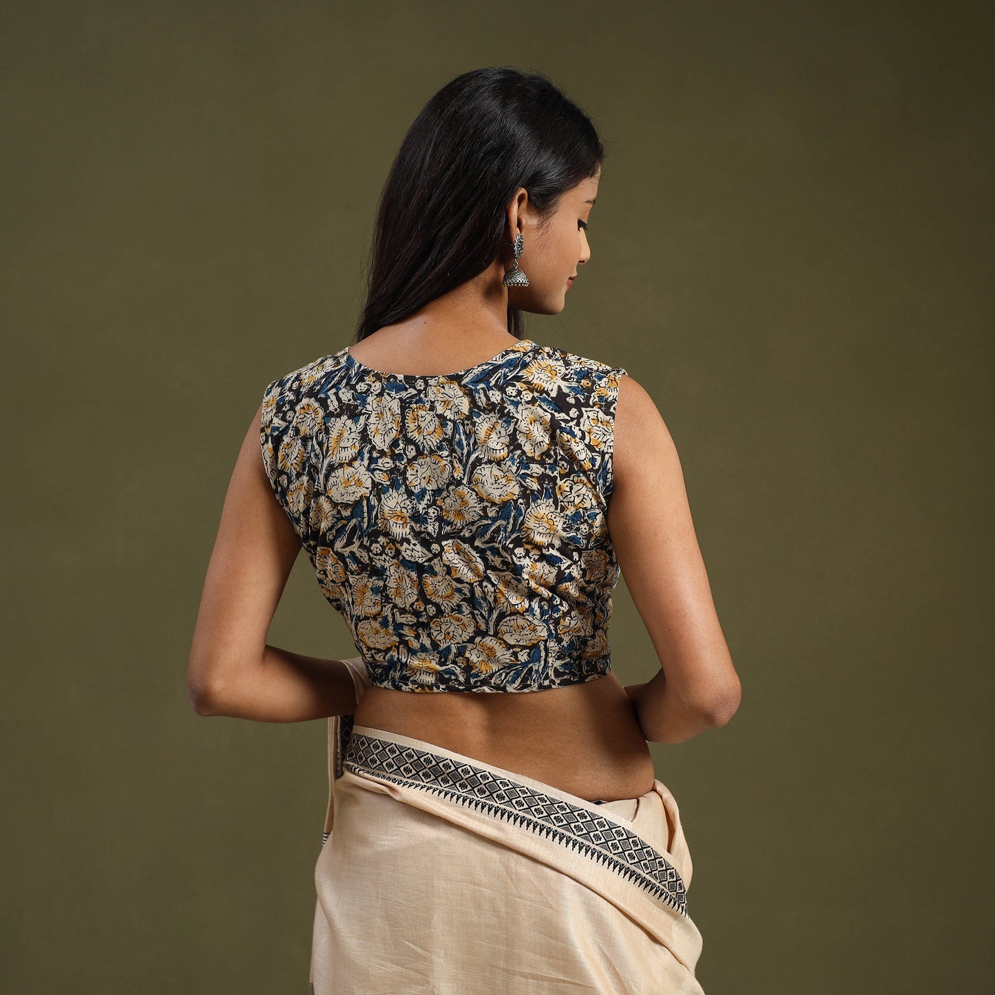 Buy Multicolor Block Print Cotton Stitched Kalamkari Blouse