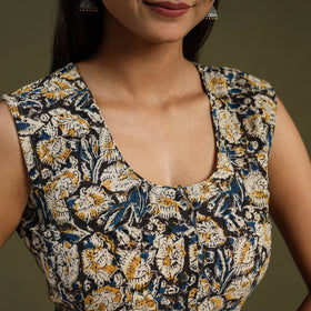 Buy Multicolor Block Print Cotton Stitched Kalamkari Blouse