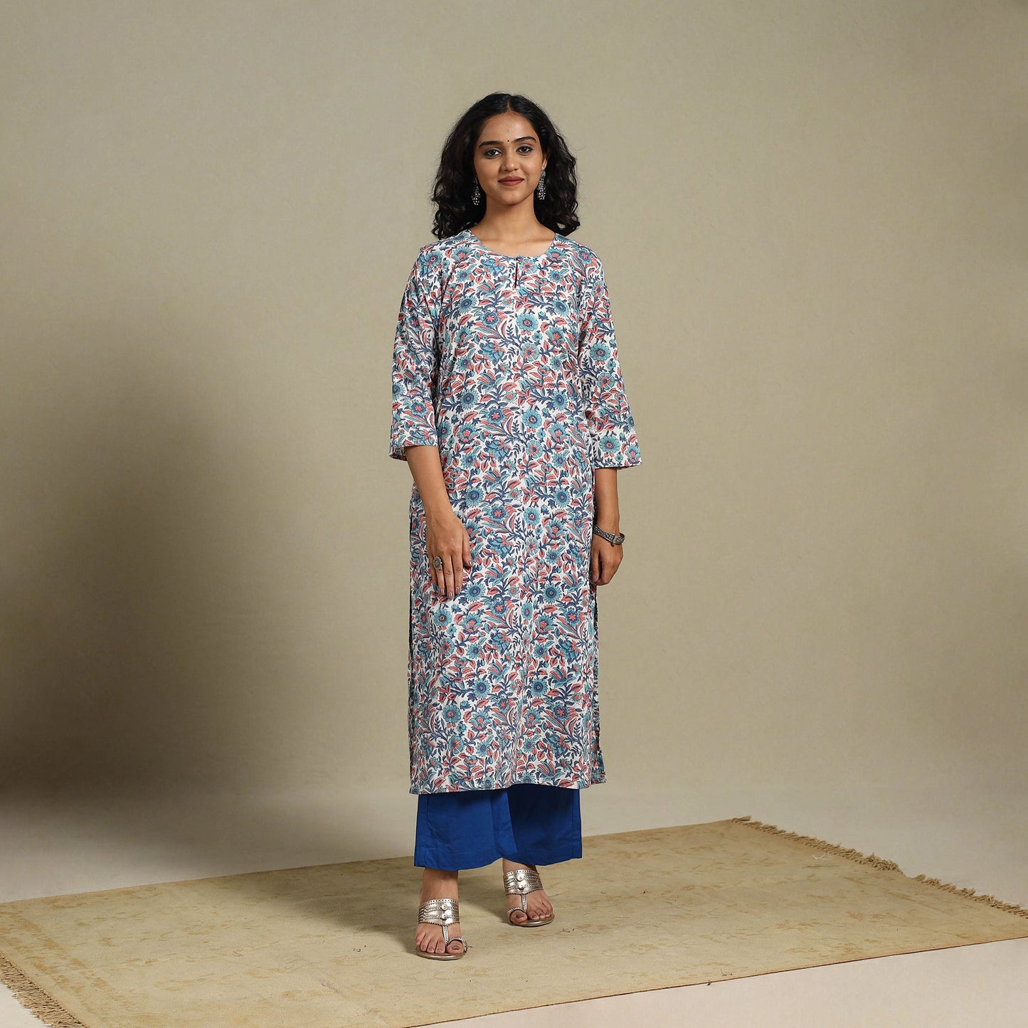 Multicolor - cotton straight sanganeri kurta 08 - s