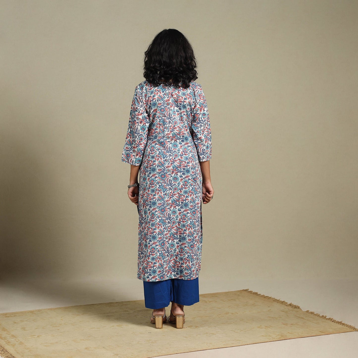 Multicolor - cotton straight sanganeri kurta 08 - s