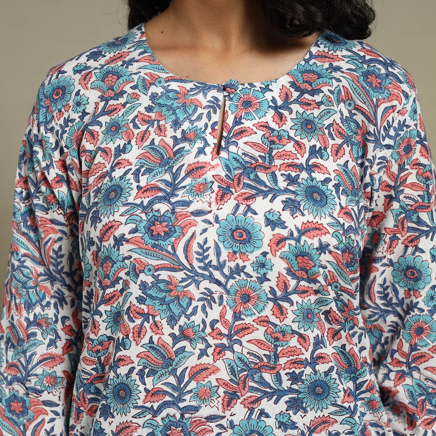 Multicolor - cotton straight sanganeri kurta 08 - s