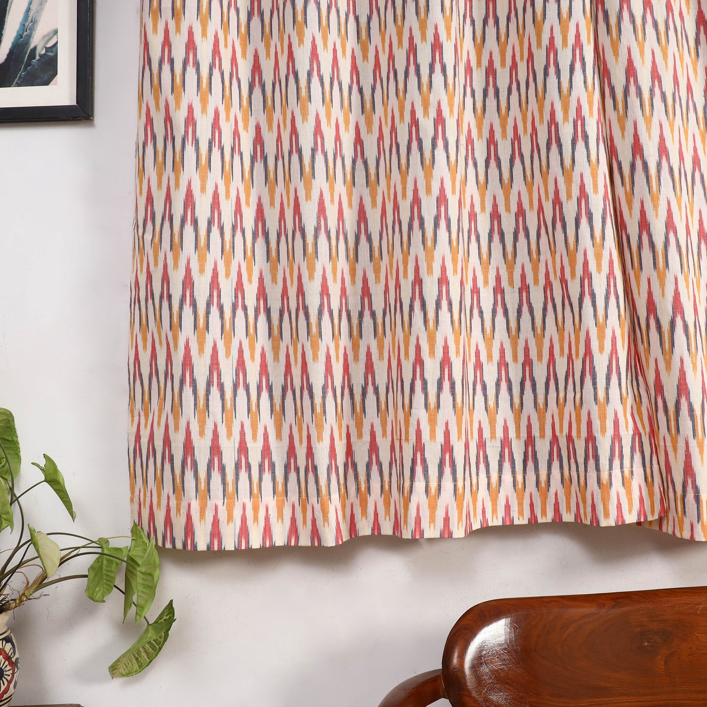 Multicolor - cotton window pochampally ikat curtain (5 x 3