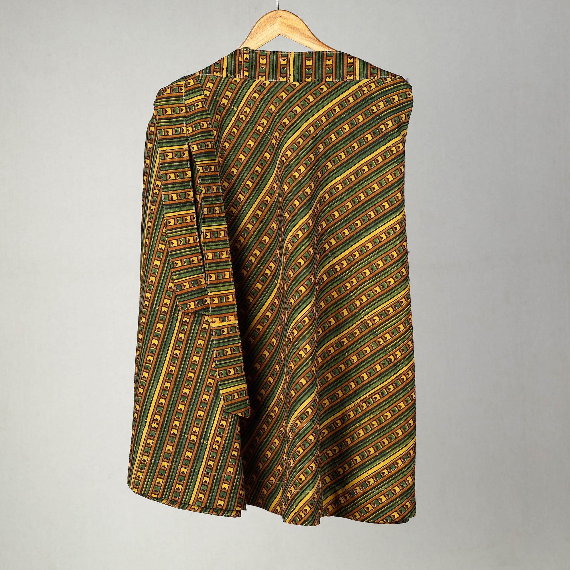 Multicolor - Block Print Cotton Wrap Around Ajrakh Skirt 10