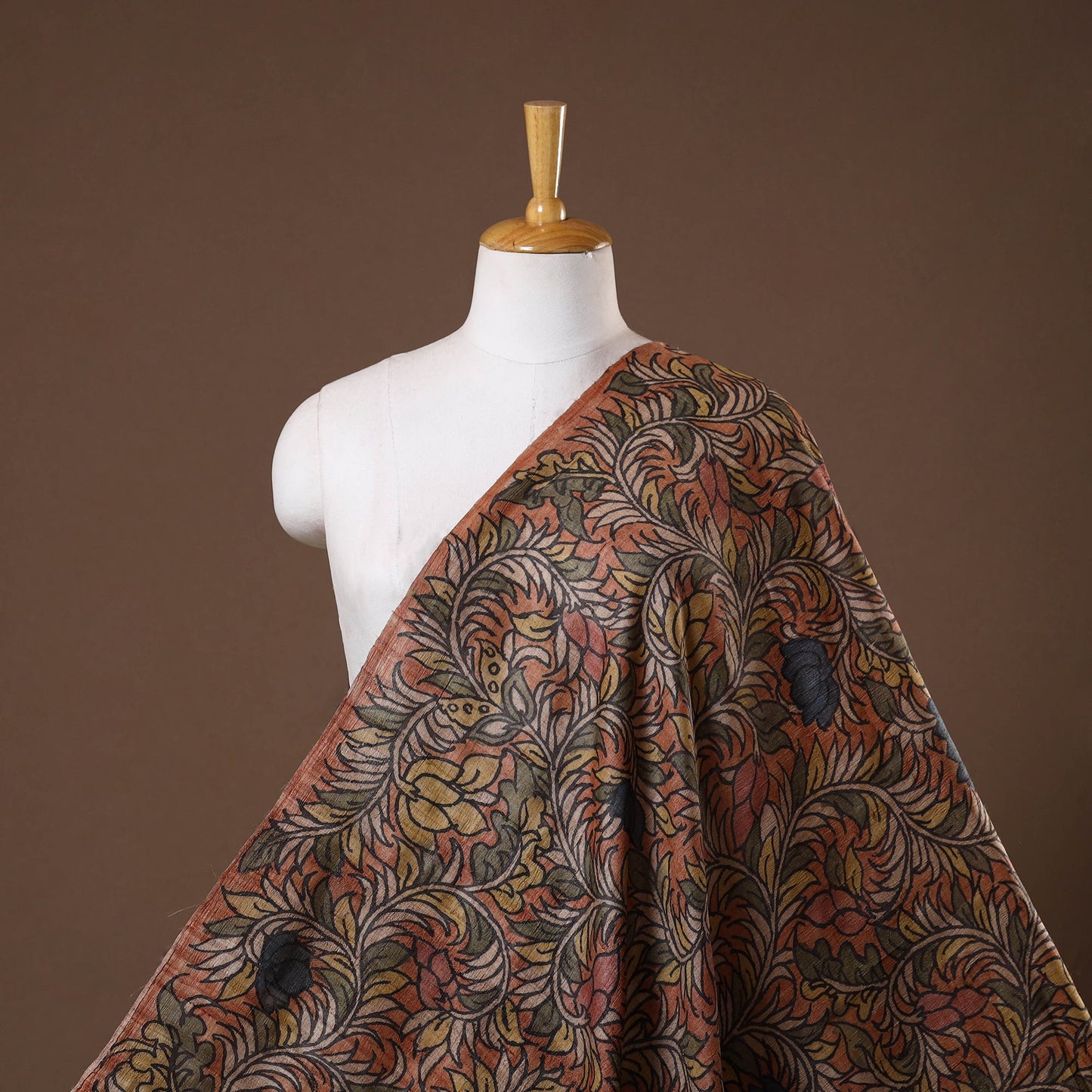 Multicolor - desi tussar silk handpainted srikalahasti pen