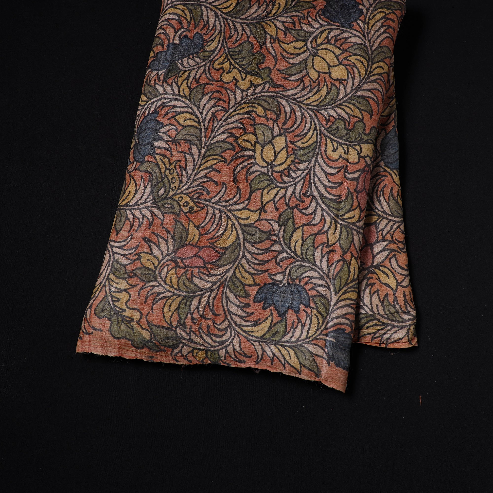 Multicolor - desi tussar silk handpainted srikalahasti pen