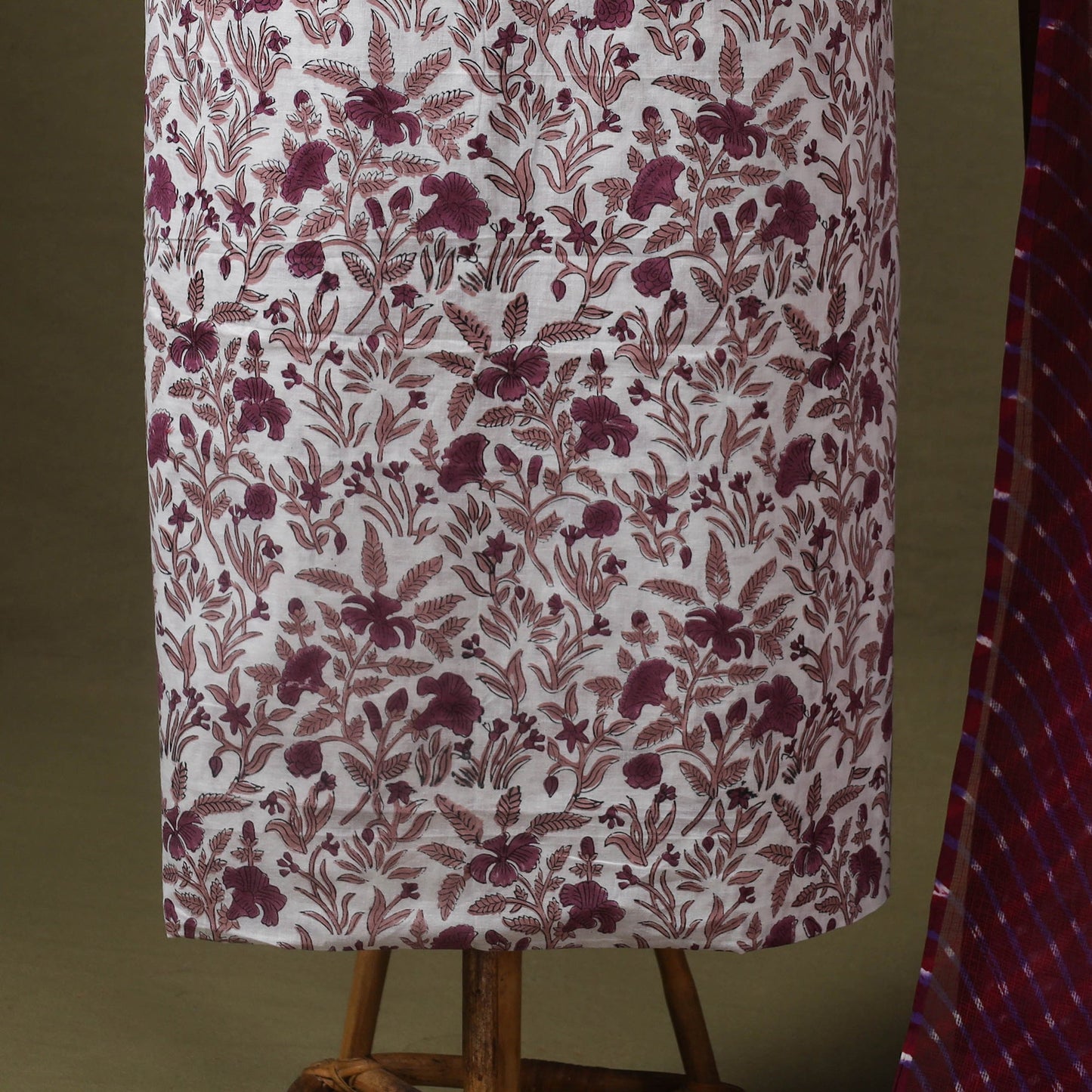 Multicolor - designer! Cotton dress material with jewellery