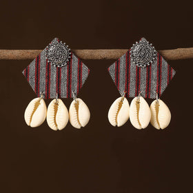 Multicolor - dhanya fabart shell work earrings - handcrafted