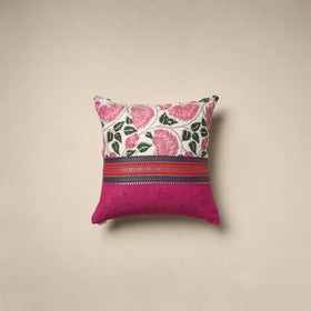 Dharwad & sanganeri patch cotton cushion cover 02