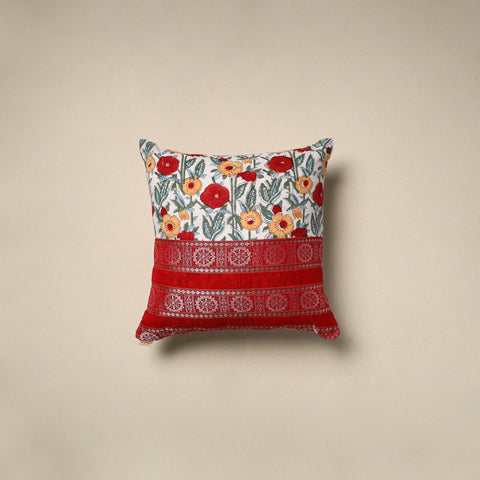 Dharwad & sanganeri patch cotton cushion cover 08