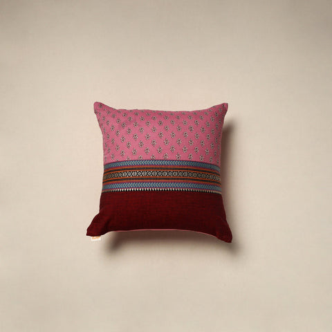 Dharwad & sanganeri patch cotton cushion cover 12