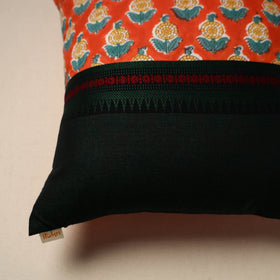 Dharwad & sanganeri patch cotton cushion cover 18