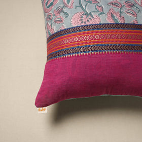 Dharwad & sanganeri patch cotton cushion cover 20
