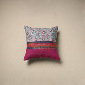 Dharwad & sanganeri patch cotton cushion cover 20