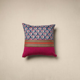 Dharwad & sanganeri patch cotton cushion cover 24