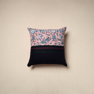 Dharwad & sanganeri patch cotton cushion cover 25