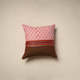 Dharwad & sanganeri patch cotton cushion cover 26