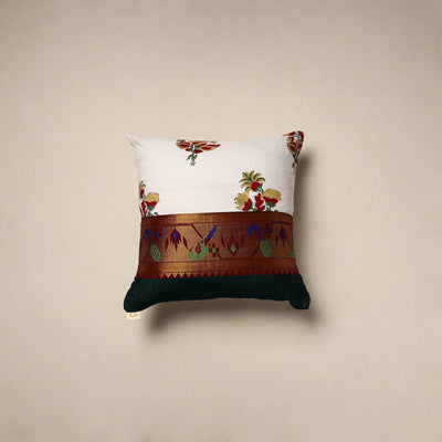 Dharwad & sanganeri patch cotton cushion cover 27