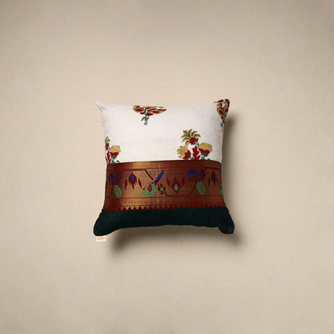 Dharwad & sanganeri patch cotton cushion cover 27