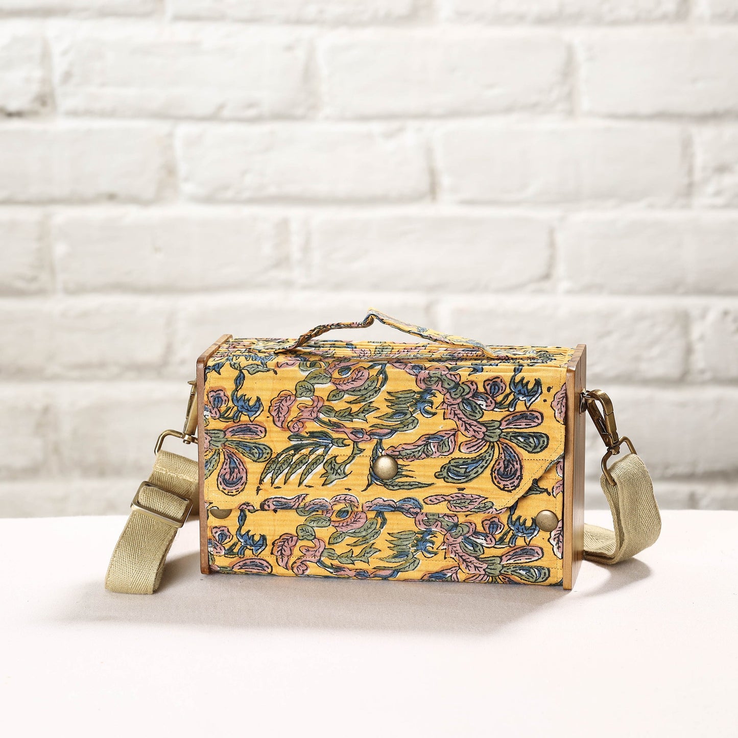 Multicolor DIY Box Sling Bag / Clutch with Changeable Sleeve