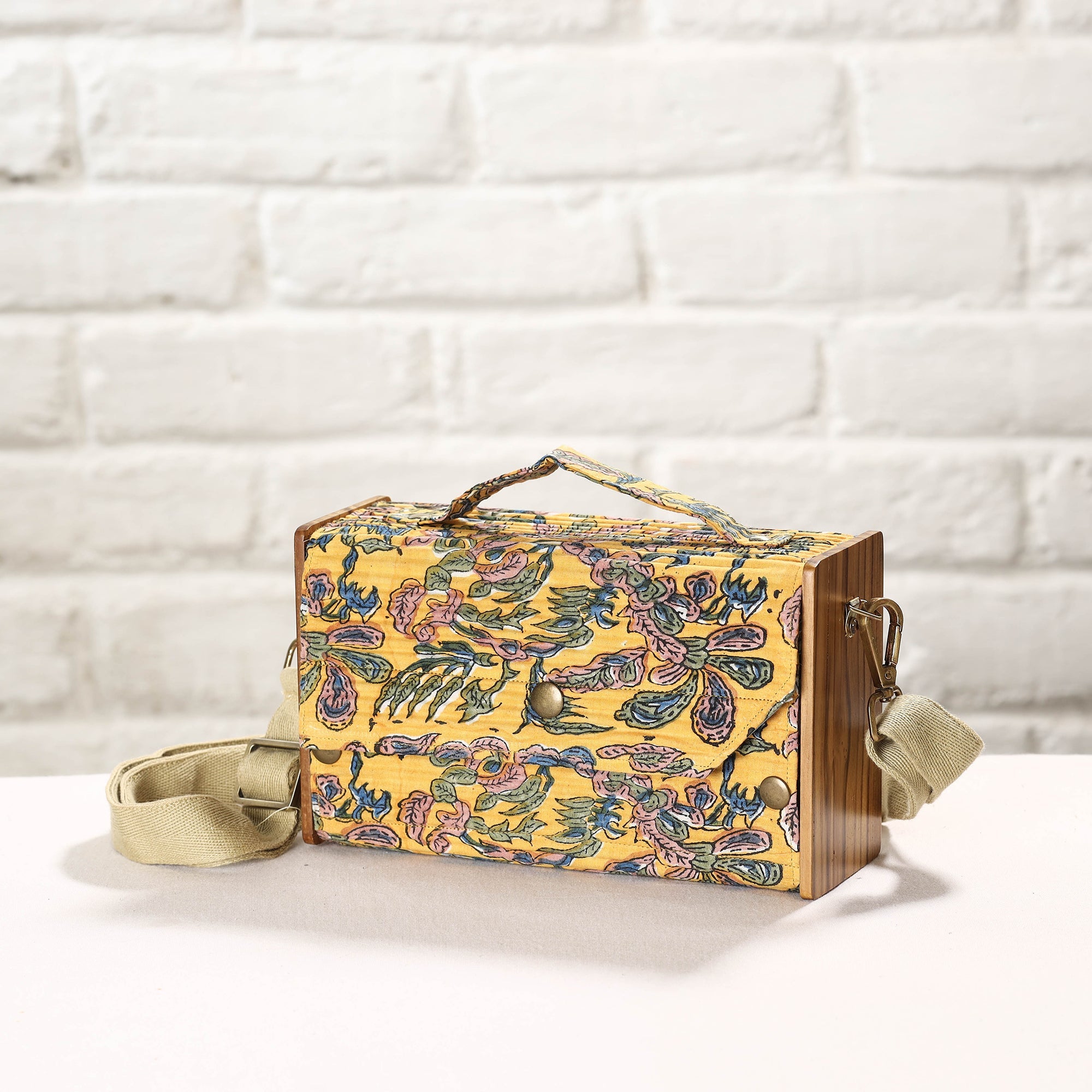 Multicolor DIY Box Sling Bag / Clutch with Changeable Sleeve
