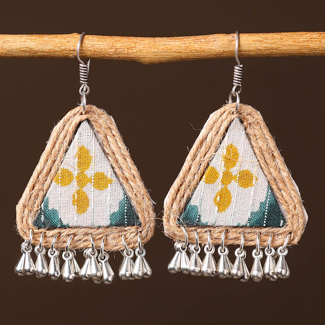 Buy Drishti Handcrafted Fabart Jute Earrings 