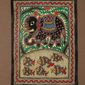 Handpainted madhubani painting by hira devi (14 x 11 in) 34