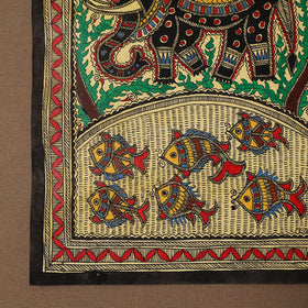 Handpainted madhubani painting by hira devi (14 x 11 in) 34