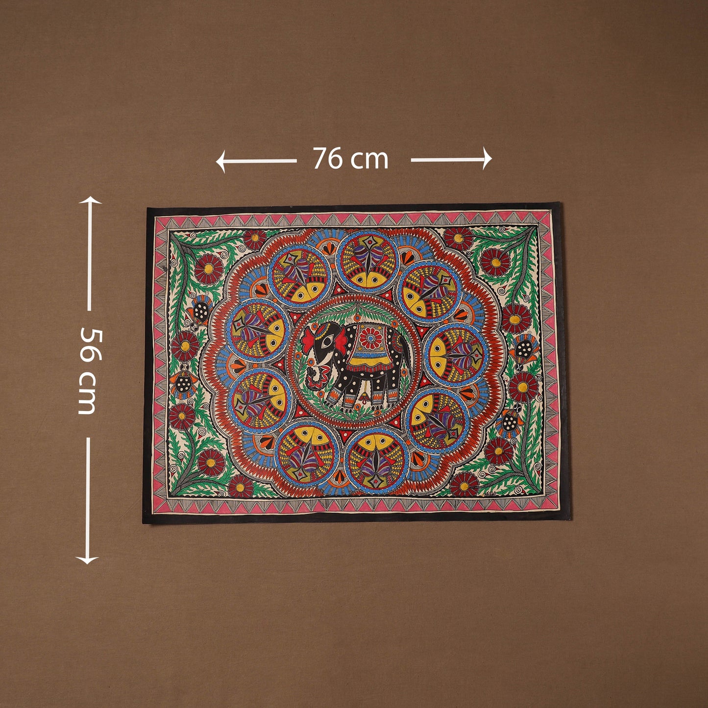 Handpainted madhubani painting by hira devi (22 x 30 in) 03