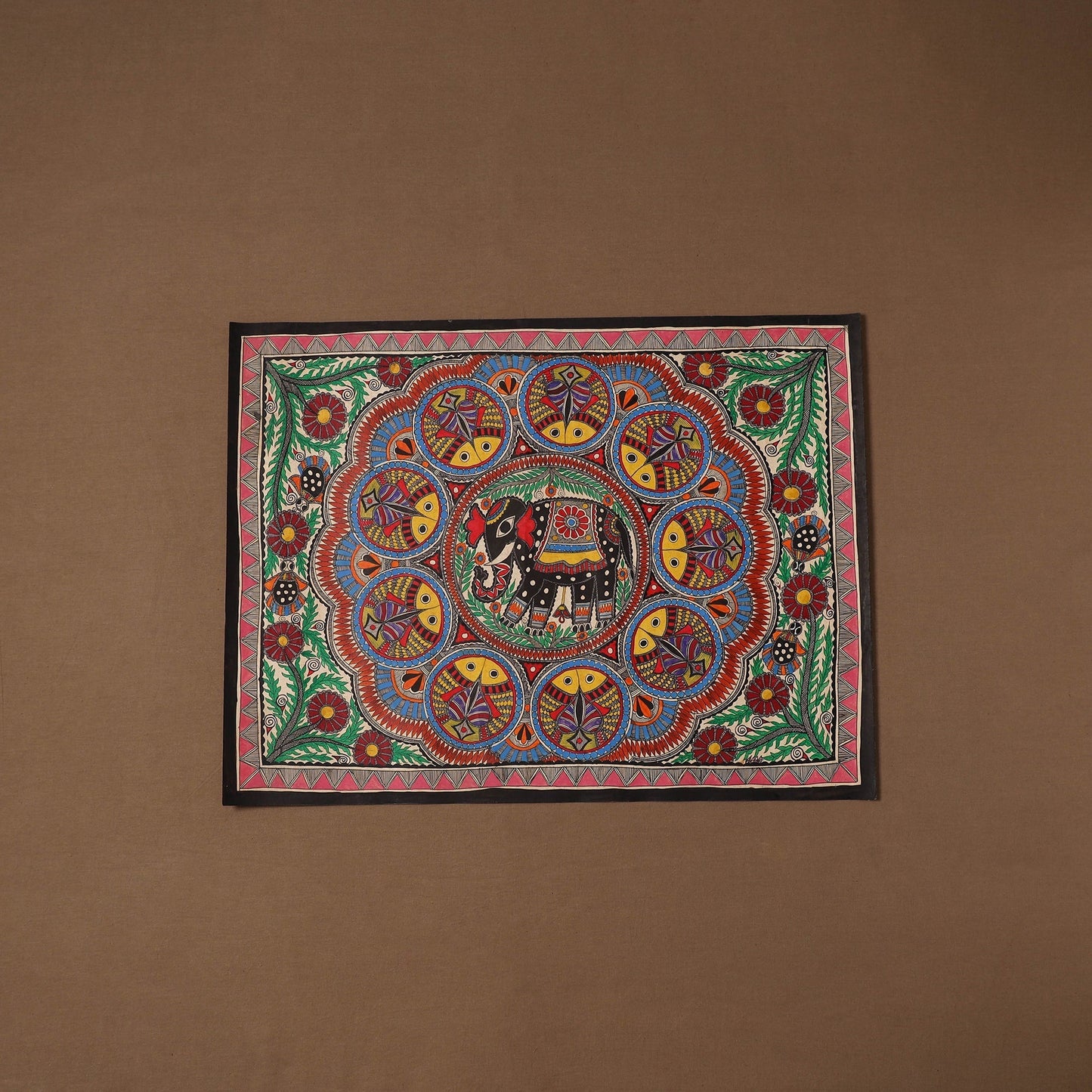 Handpainted madhubani painting by hira devi (22 x 30 in) 03