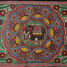 Handpainted madhubani painting by hira devi (22 x 30 in) 03