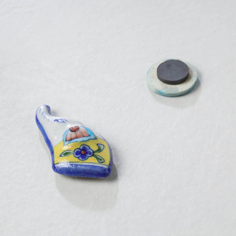  Original Blue Pottery Ceramic Tile Fridge Magnet 