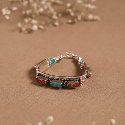 Multicolor - ethnic tribal tibetan metal bracelet