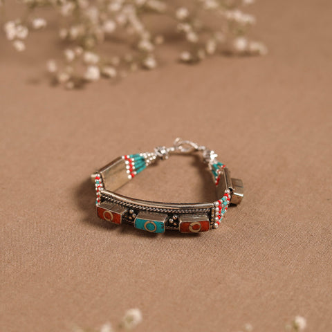 Multicolor - ethnic tribal tibetan metal bracelet