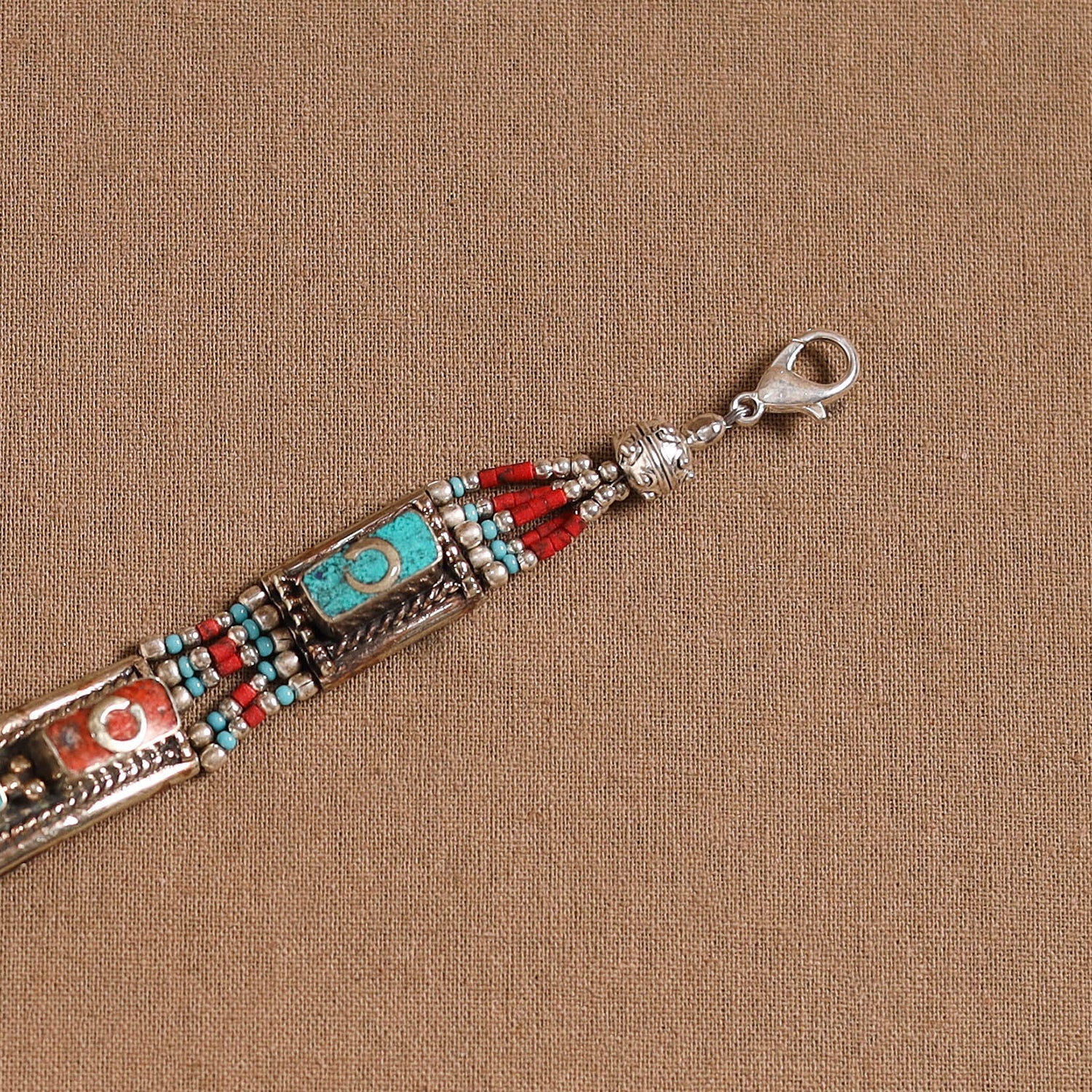 Multicolor - ethnic tribal tibetan metal bracelet