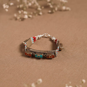 Multicolor - ethnic tribal tibetan metal bracelet