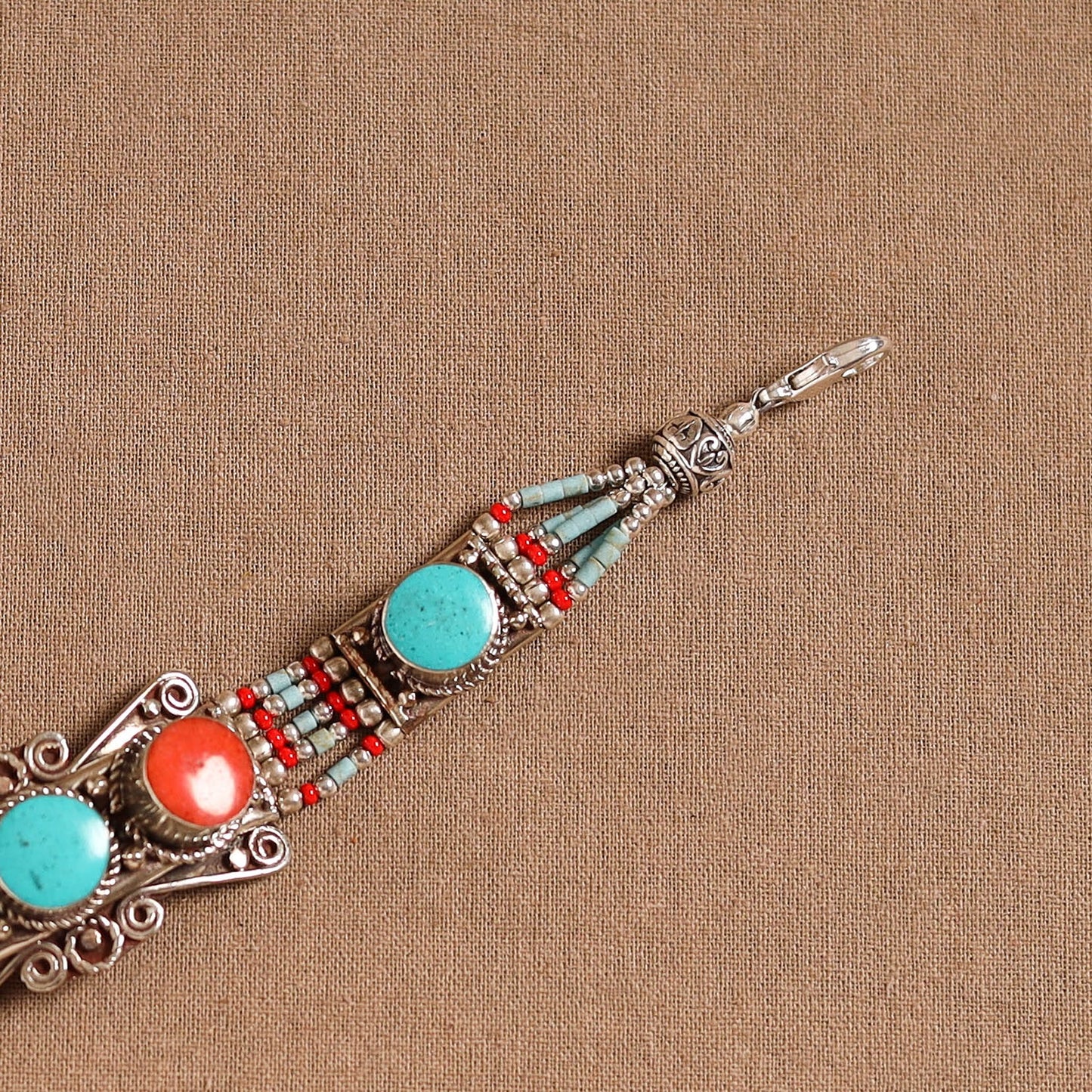 Multicolor - ethnic tribal tibetan metal bracelet
