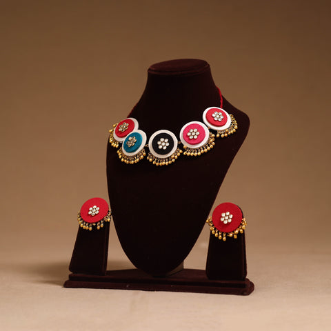 Fabart ghungroo & kundan work necklace set 24 - handcrafted
