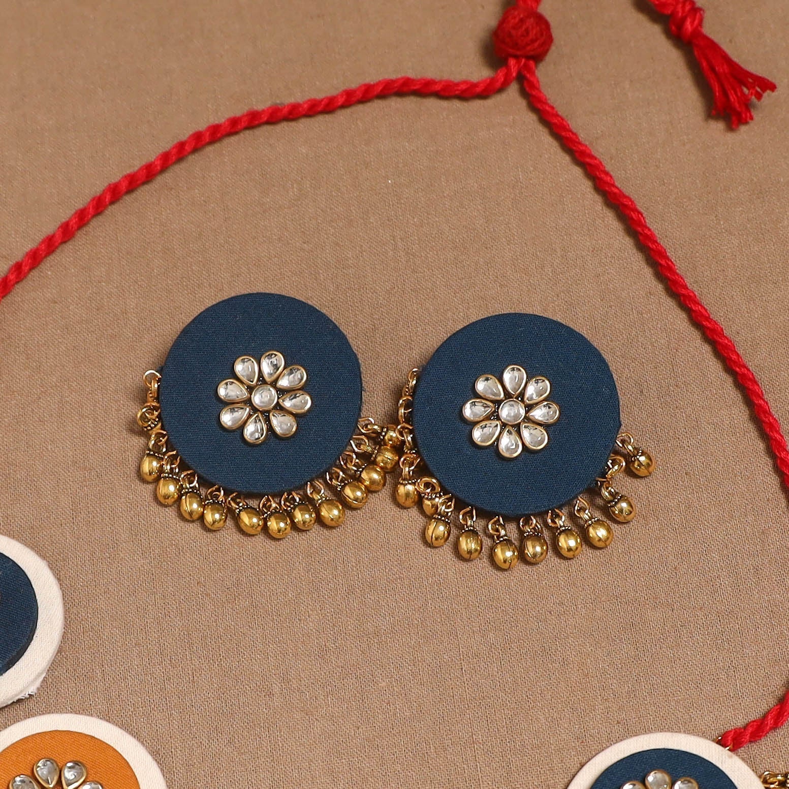 Fabart ghungroo & kundan work necklace set 25 - handcrafted