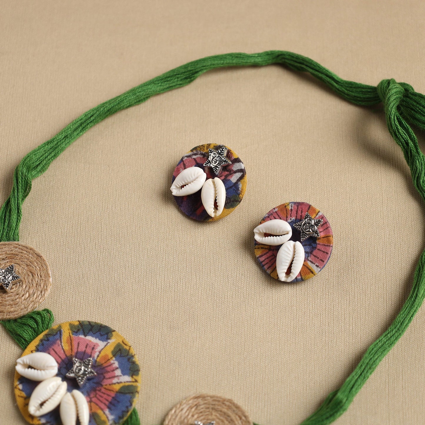 Multicolor - fabart jute choker necklace set 17