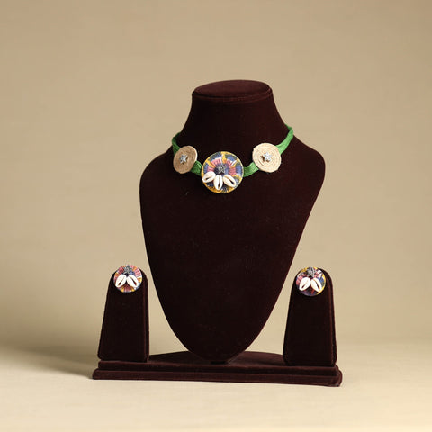 Multicolor - fabart jute choker necklace set 17