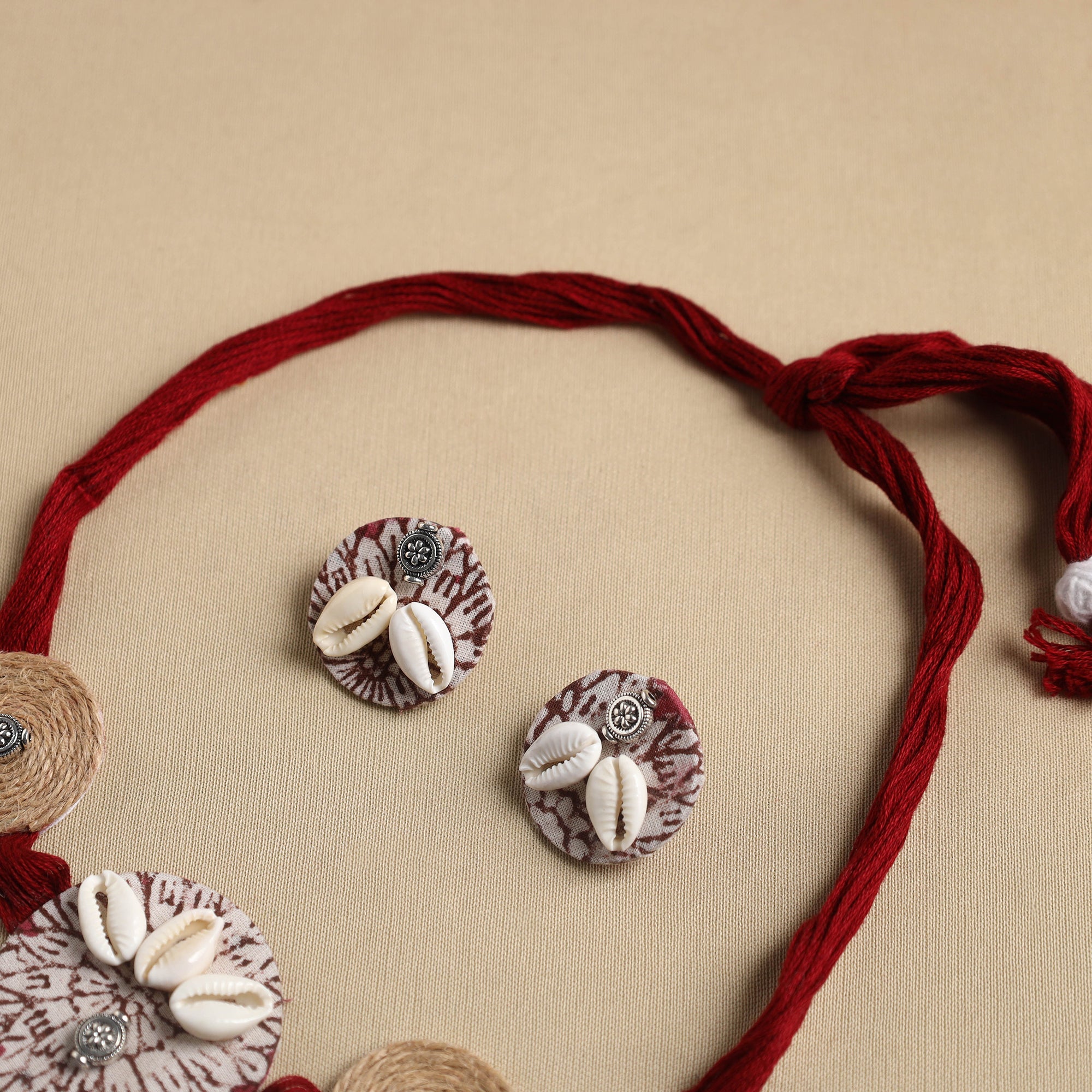 Multicolor - fabart jute choker necklace set 23