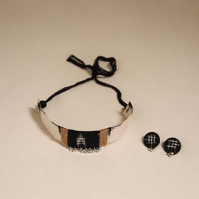 Multicolor - fabart jute choker necklace set with ghungroo