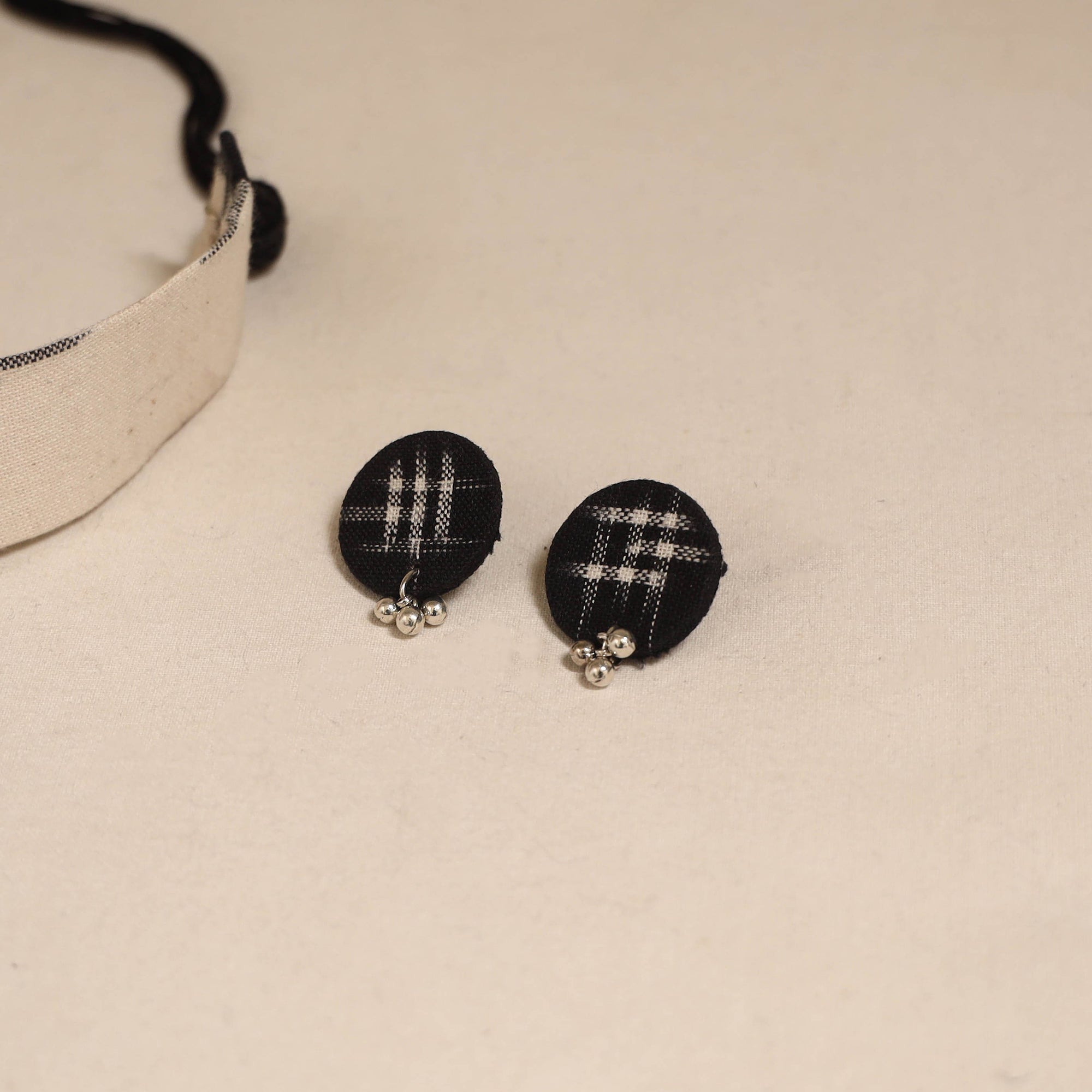 Multicolor - fabart jute choker necklace set with ghungroo