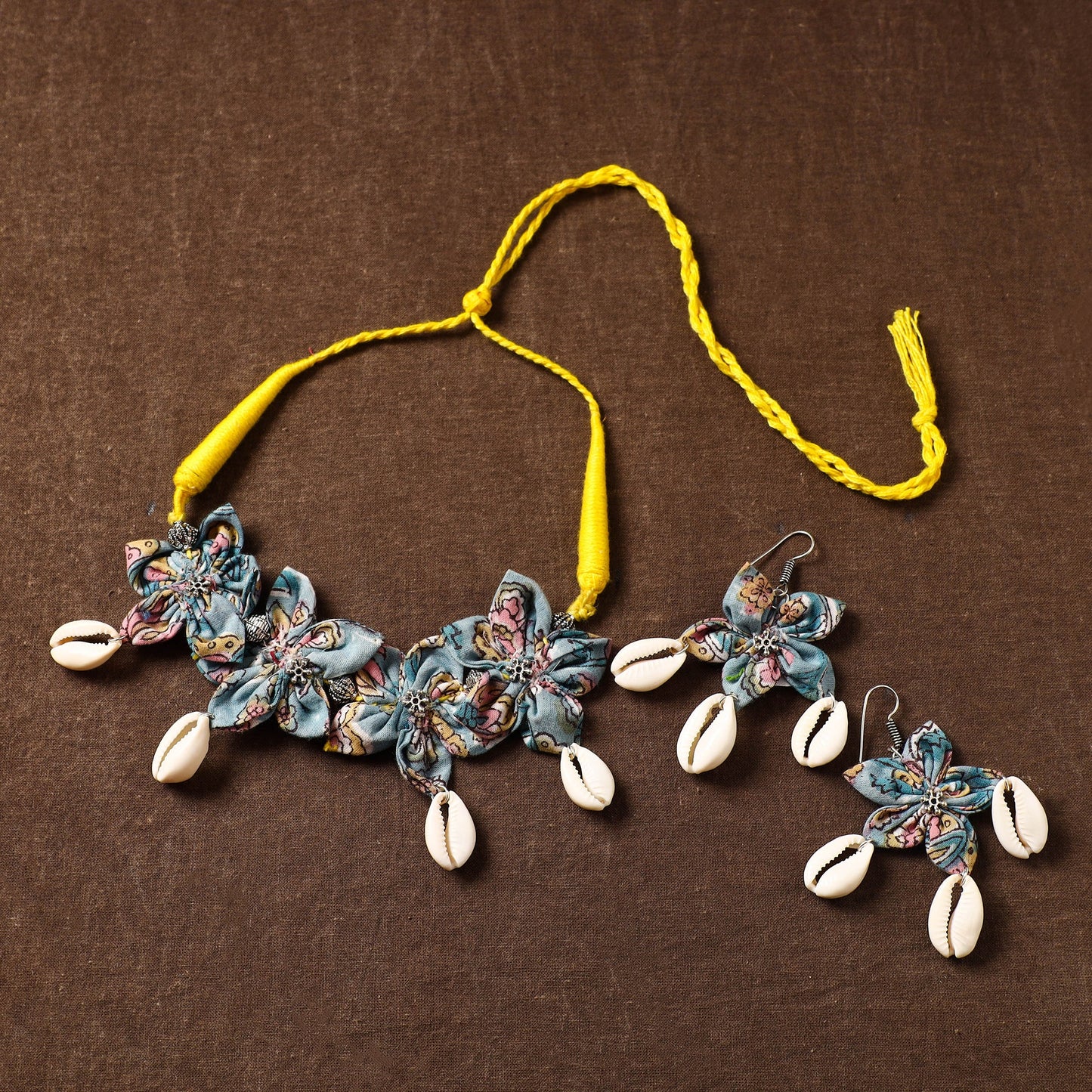 Multicolor - fabart phool kali shell choker necklace set 03